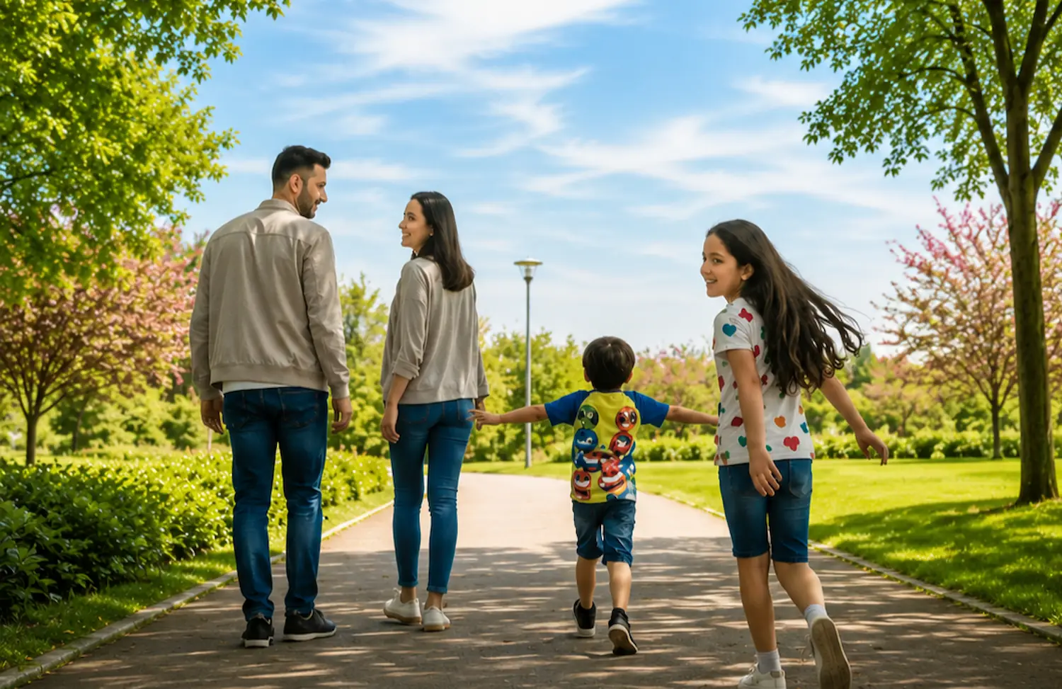 Family Walking at Willowbell