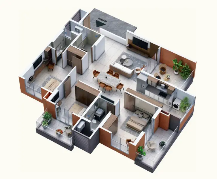 3 BHK Floor Plan